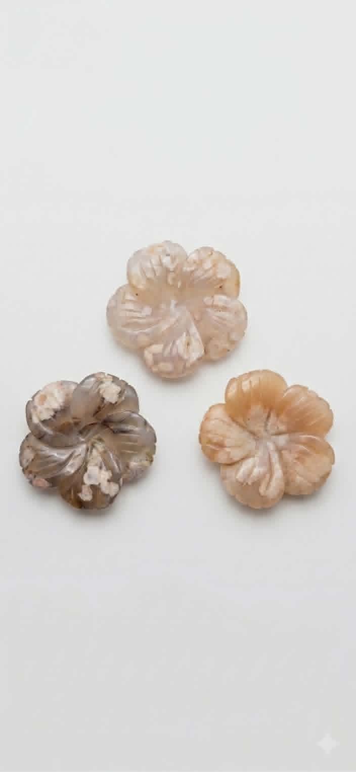 🌺✨Plumeria in Flower Agate – Tropical Sweetness 🌴 Floral Harmony🌺